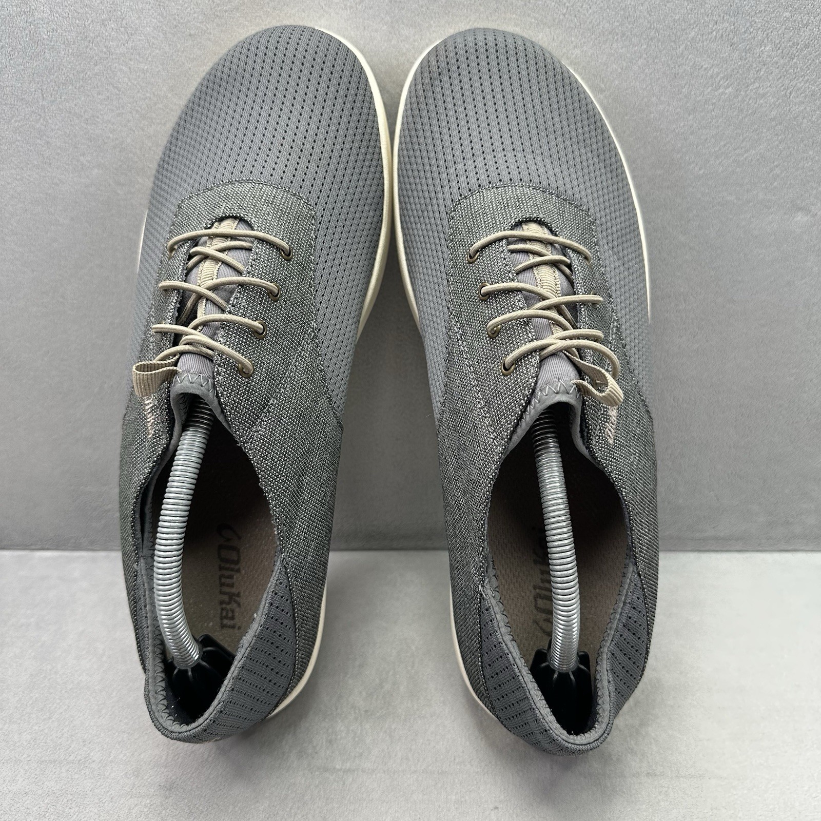 OluKai Nohea Moku Mens Size 12 Shoes Slip-On Gray Mesh Comfort Sneakers