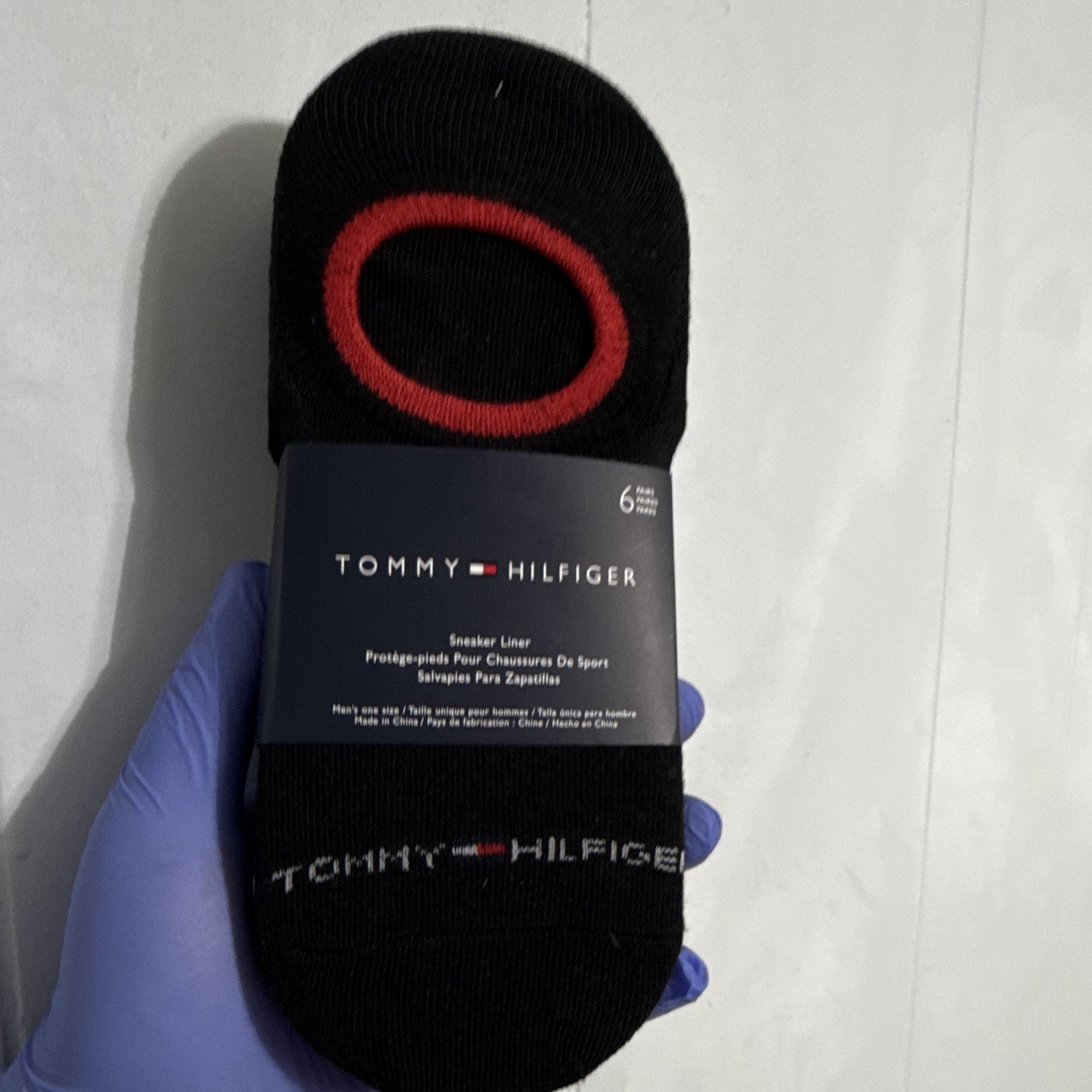 Tommy Hilfiger Men’s Cotton Logo No-Show Sneaker Liner Socks 6 Pairs Black