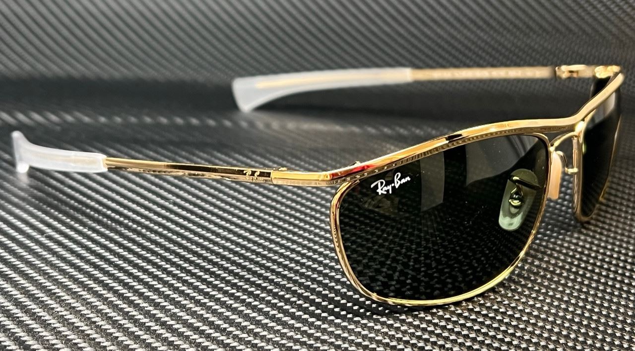 RAY BAN Olympian RB3119M 001 31 Gold Green Men’s 62 mm Sunglasses