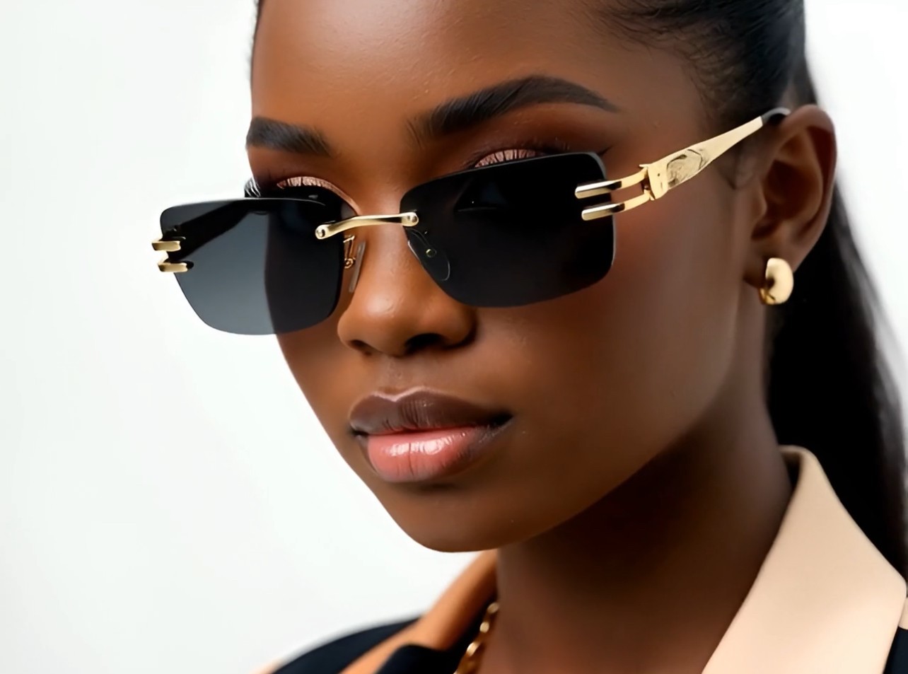 Dark Black Lens UV400 Protection Women Shades Sun Glasses 80’s 90’s Teacher Wear
