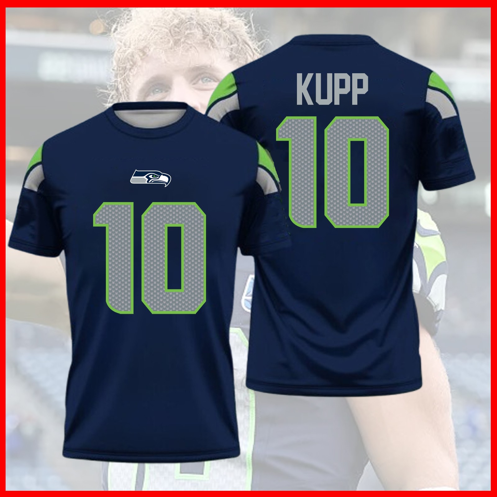 SALE 30%!!! Cooper Kupp #10 Seattle Football 2026 Player Name & Number AOP Fan