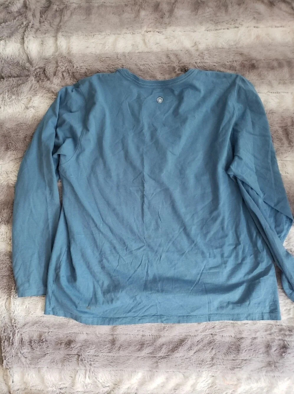 Life is Good Womens Long Sleeve Cartoon Boat Blue Graphic T Shirt XL
