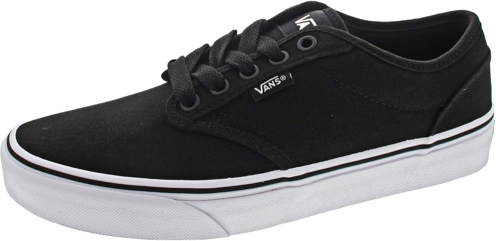 Vans Mens Atwood Sneaker, Canvas Black/White, 11.5