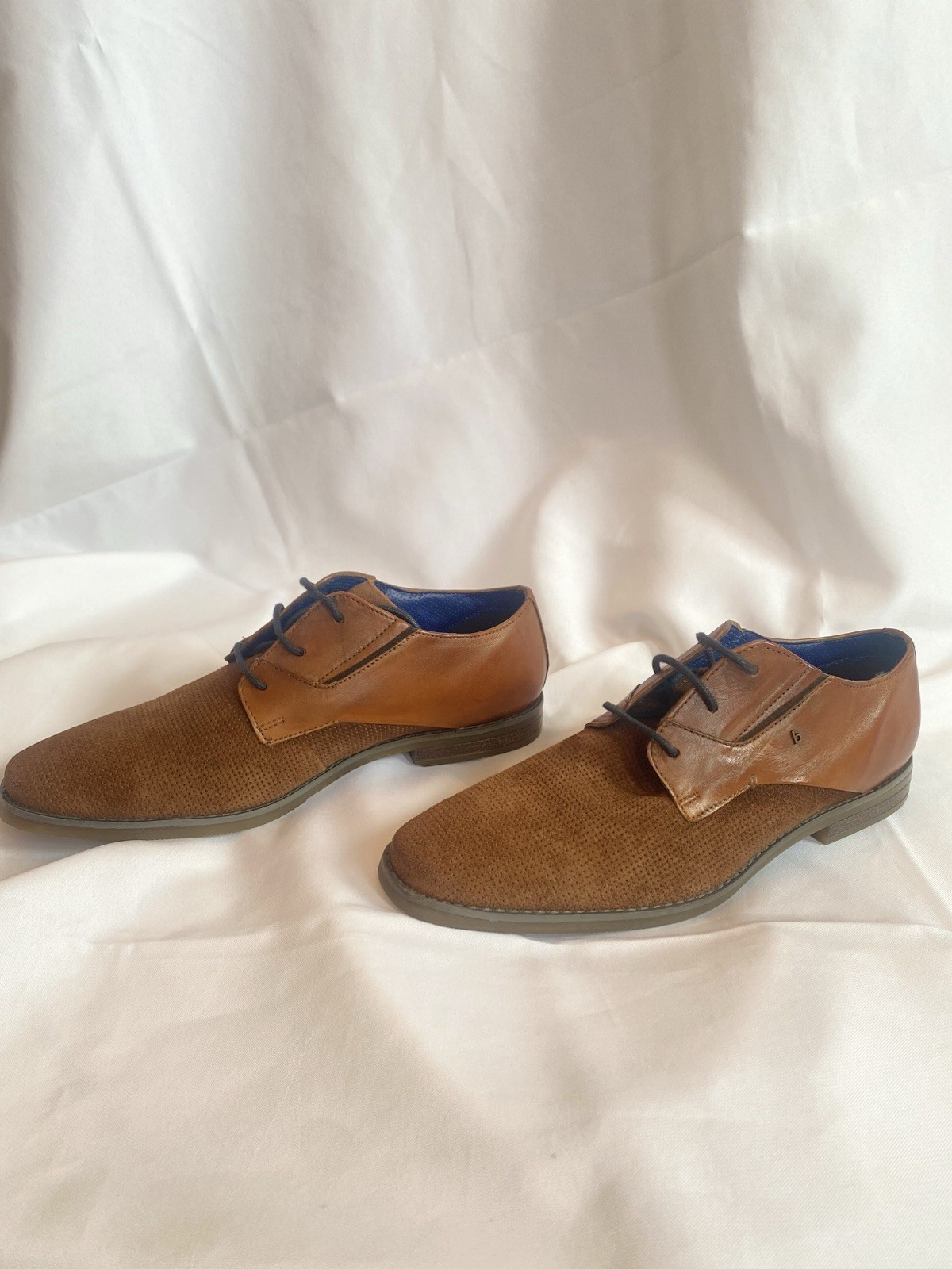 Bugatti Menello Mens Leather Dress Shoes 42 US 9 Cognac Brown Oxford Derby NIB