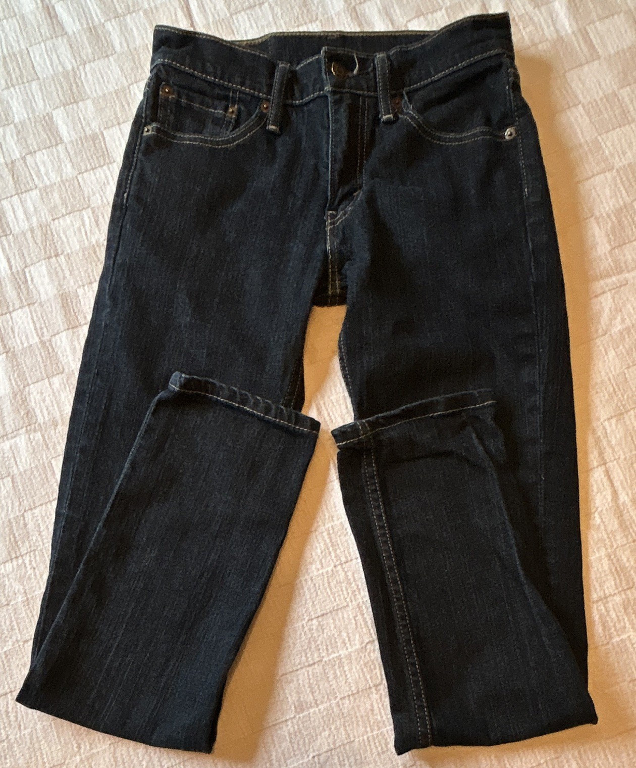 Levi’s Men’s Dark Wash Blue Denim Jeans Slim Fit Low Rise 5-Pocket Zip
