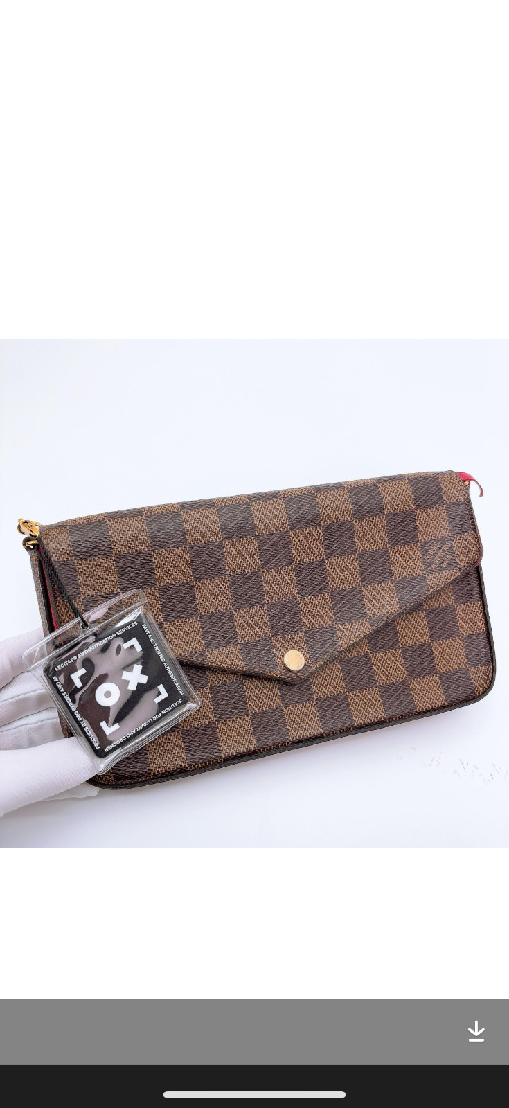 Louis Vuitton Felicie Damier Ebene Pochette Chain Crossbody Bag Clutch