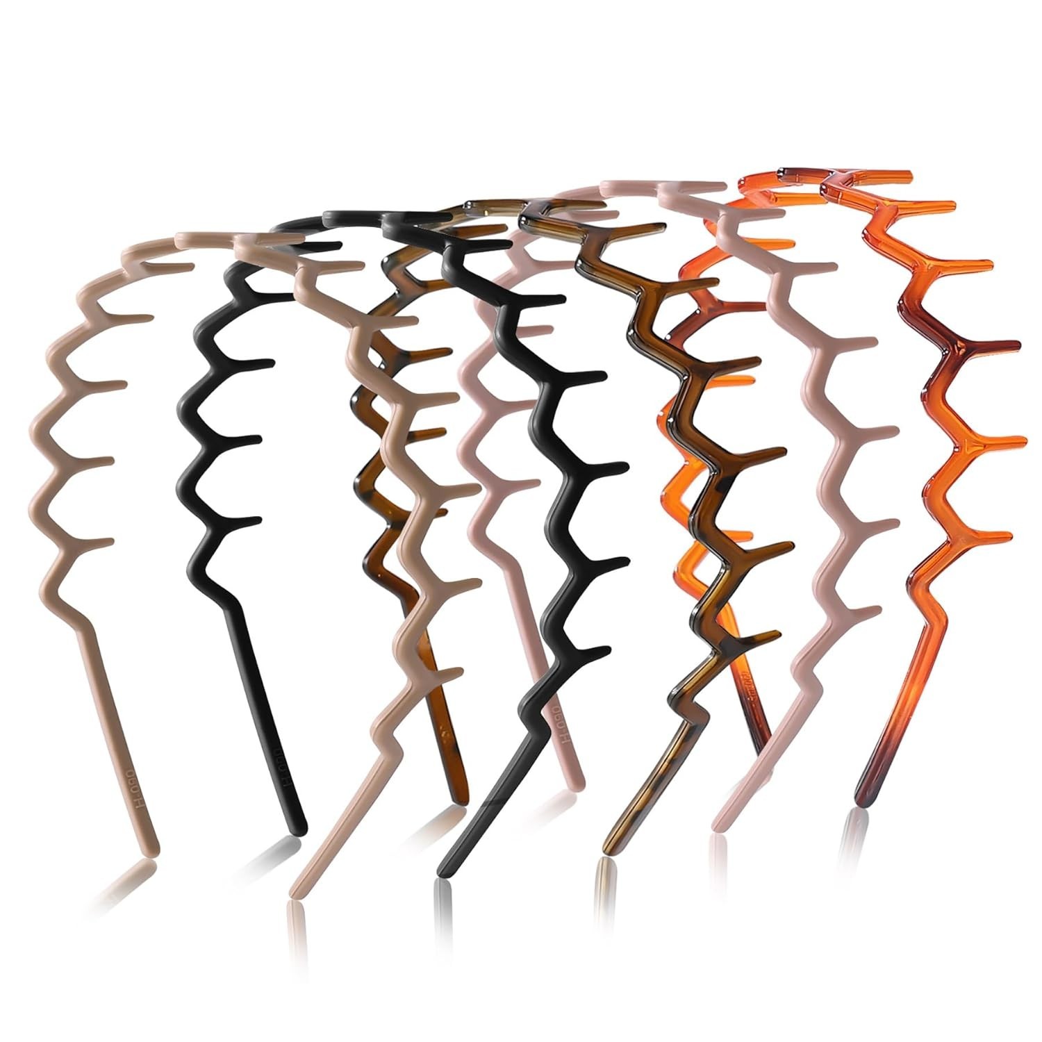 5 PCs Silicone Headbands for Women Non Slip Comb Headband Teeth Non Crackable