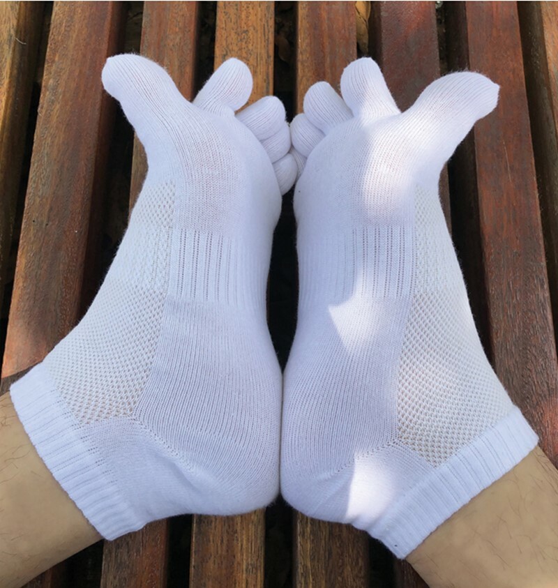 6 Pack Men Ankle Socks Five Finger Toe Cotton Sport Breathe Mesh Classic 7-11