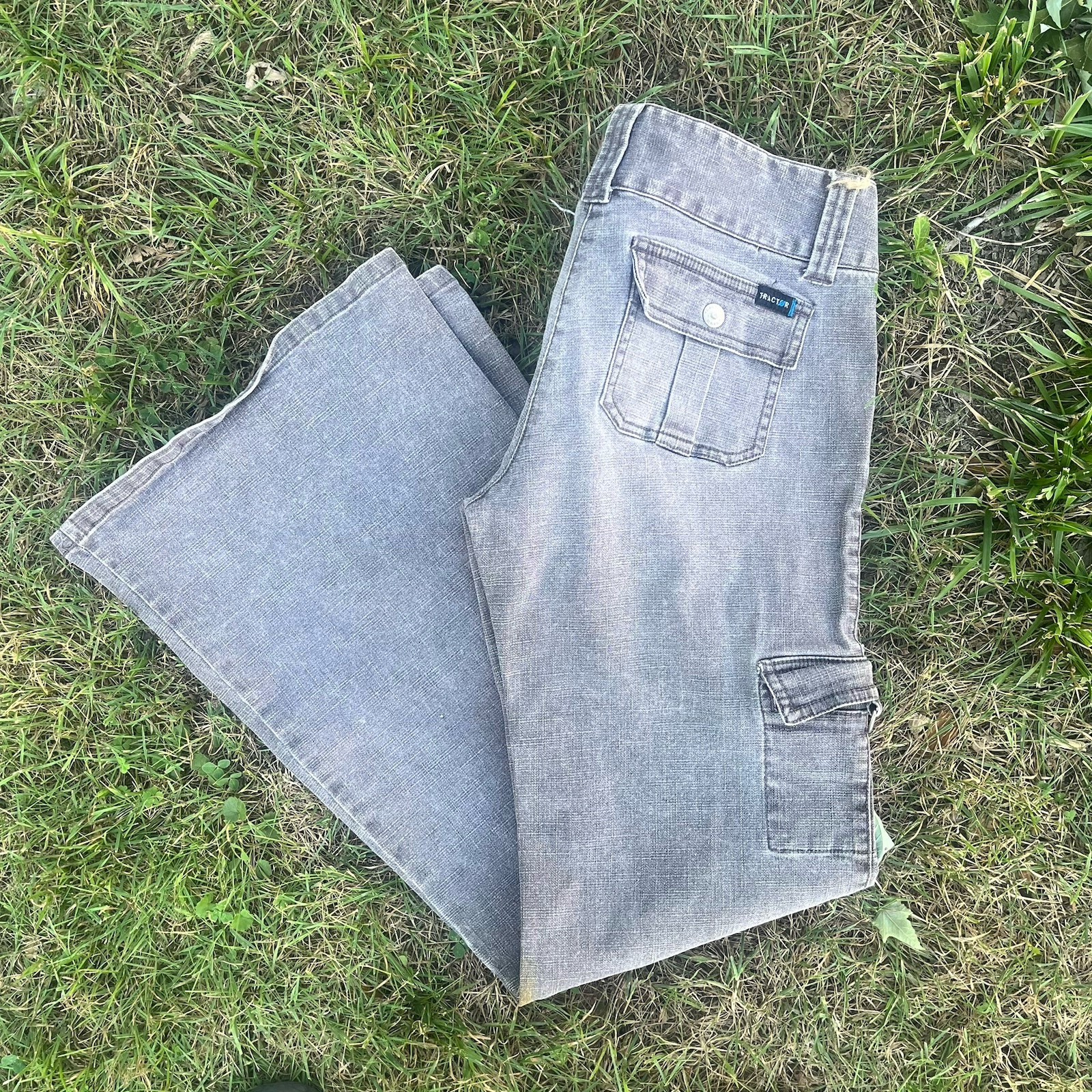 Women’s Tractor Wide Flare Y2K Fade Denim Jeans Size 5