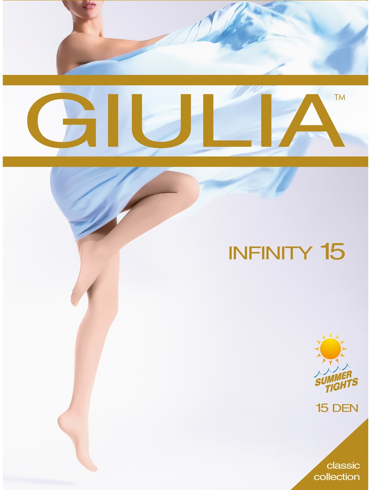 Giulia INFINITY 15 Denier Sheer to Waist Summer Tights Silk Matte Sandal Toe