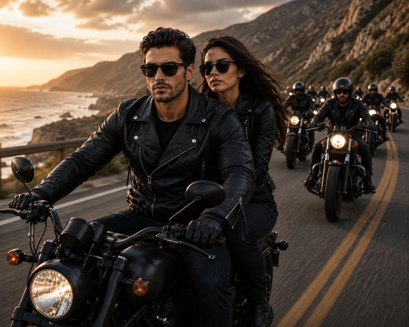Men’s Genuine Leather Double Rider Jacket Classic Brando Motorcycle Biker Coat