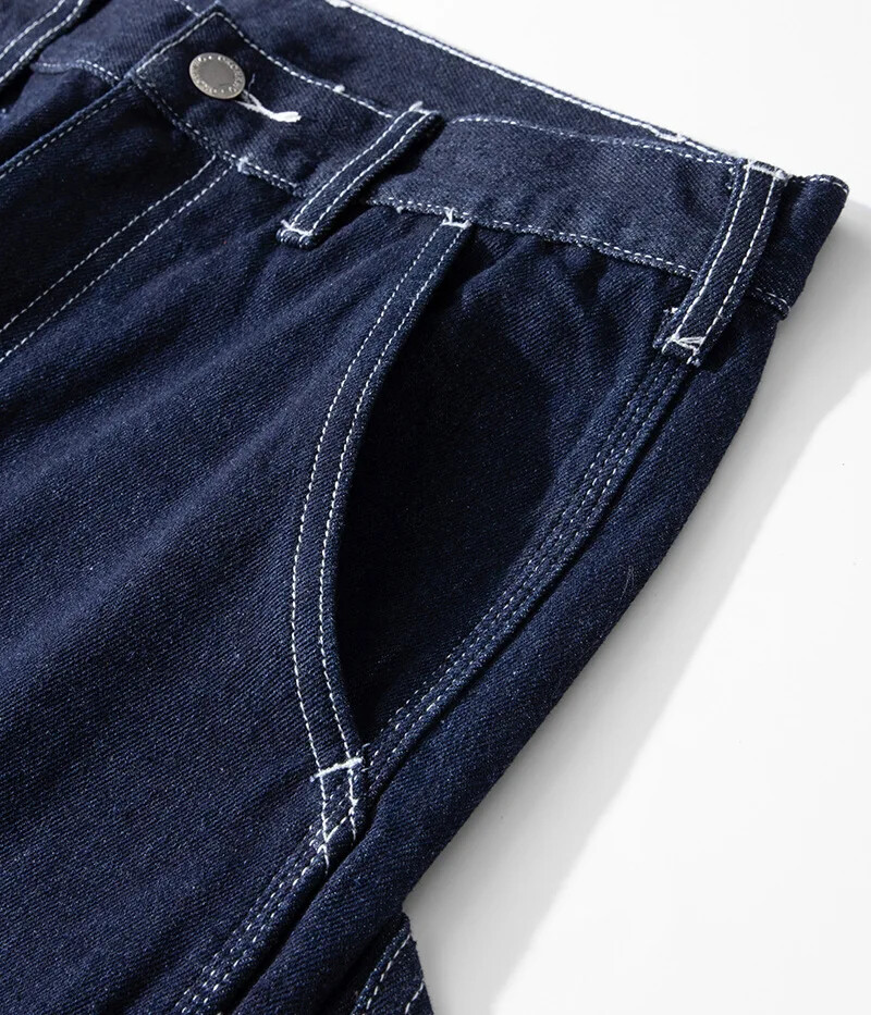 Original Denim Railway Worker Jeans Pants Amikaki Striped Longs Tooling Trousers