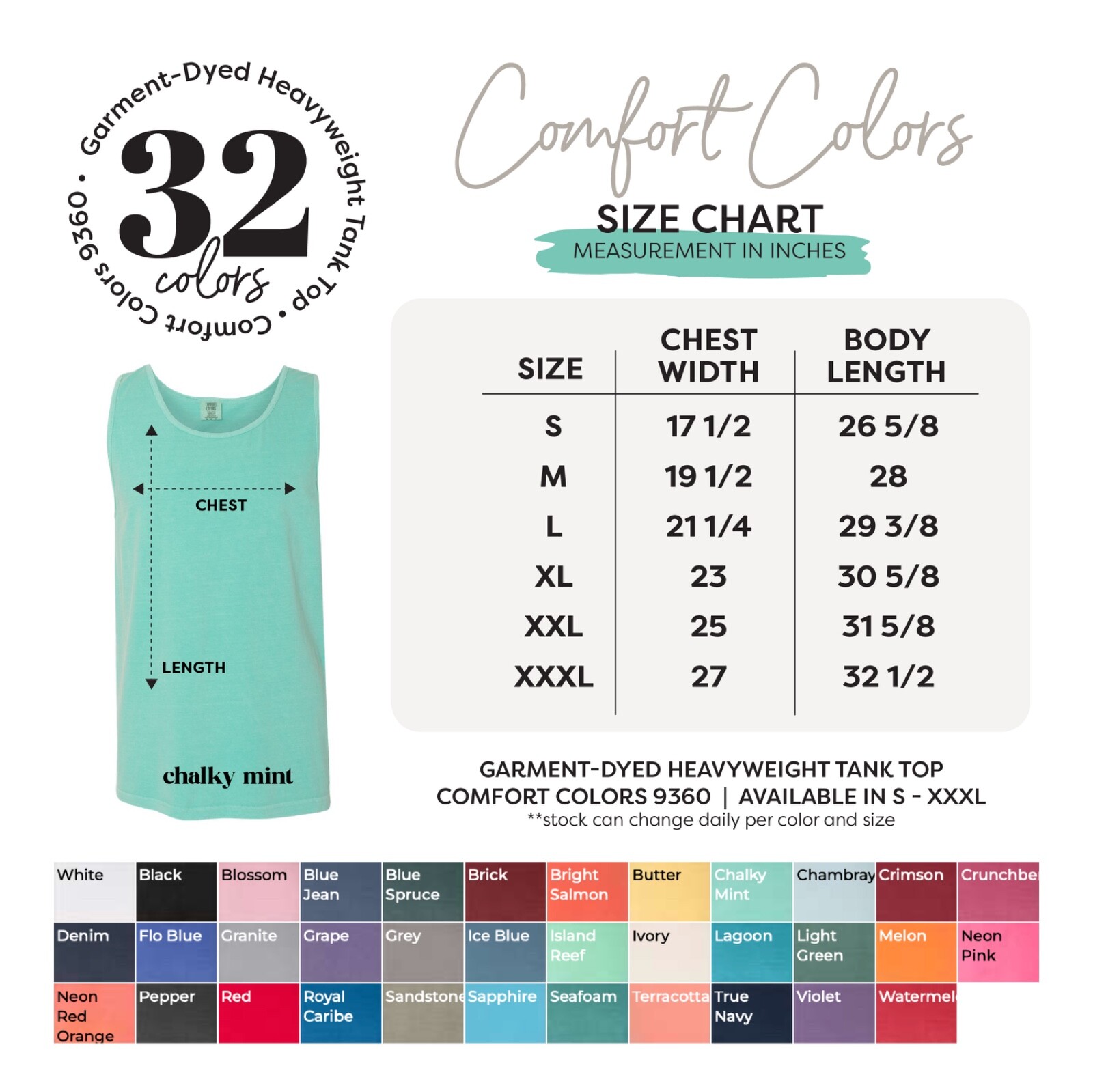 Comfort Colors Tank Top 9360 Blank Unisex Plain Garment Dyed Comfort Colors