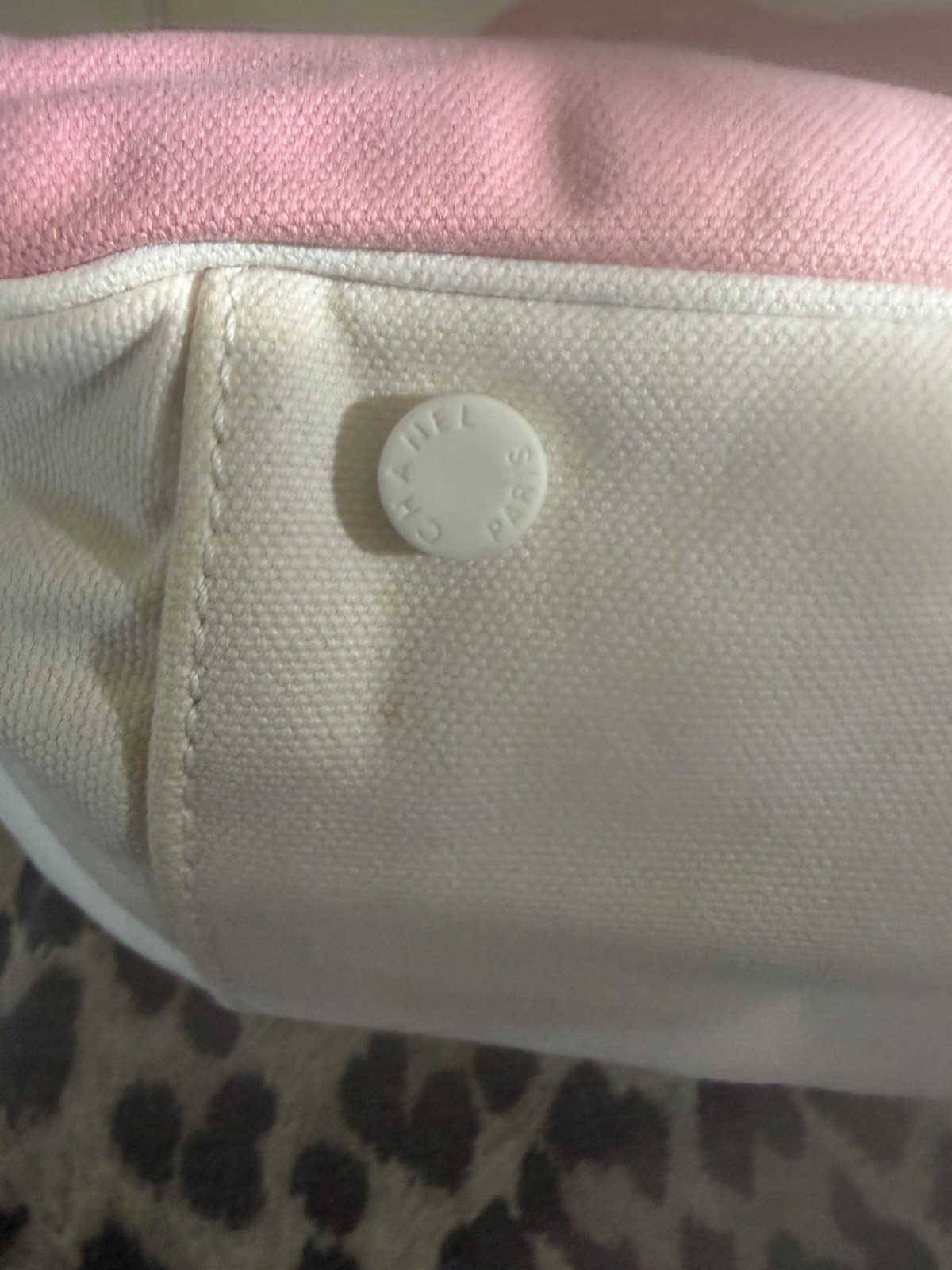 Authentic chanel canvas tote /damaged /see photos/read description