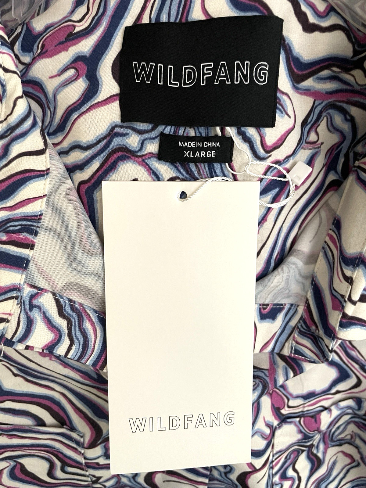 Wildfang The Empower Swirl Shirt Blouse Women’s XL Button up Short Sleeves NWT