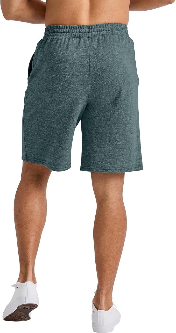 Hanes Mens Sweat Shorts Tri-Blend French Terry Pockets Elastic Waist 9 in Inseam