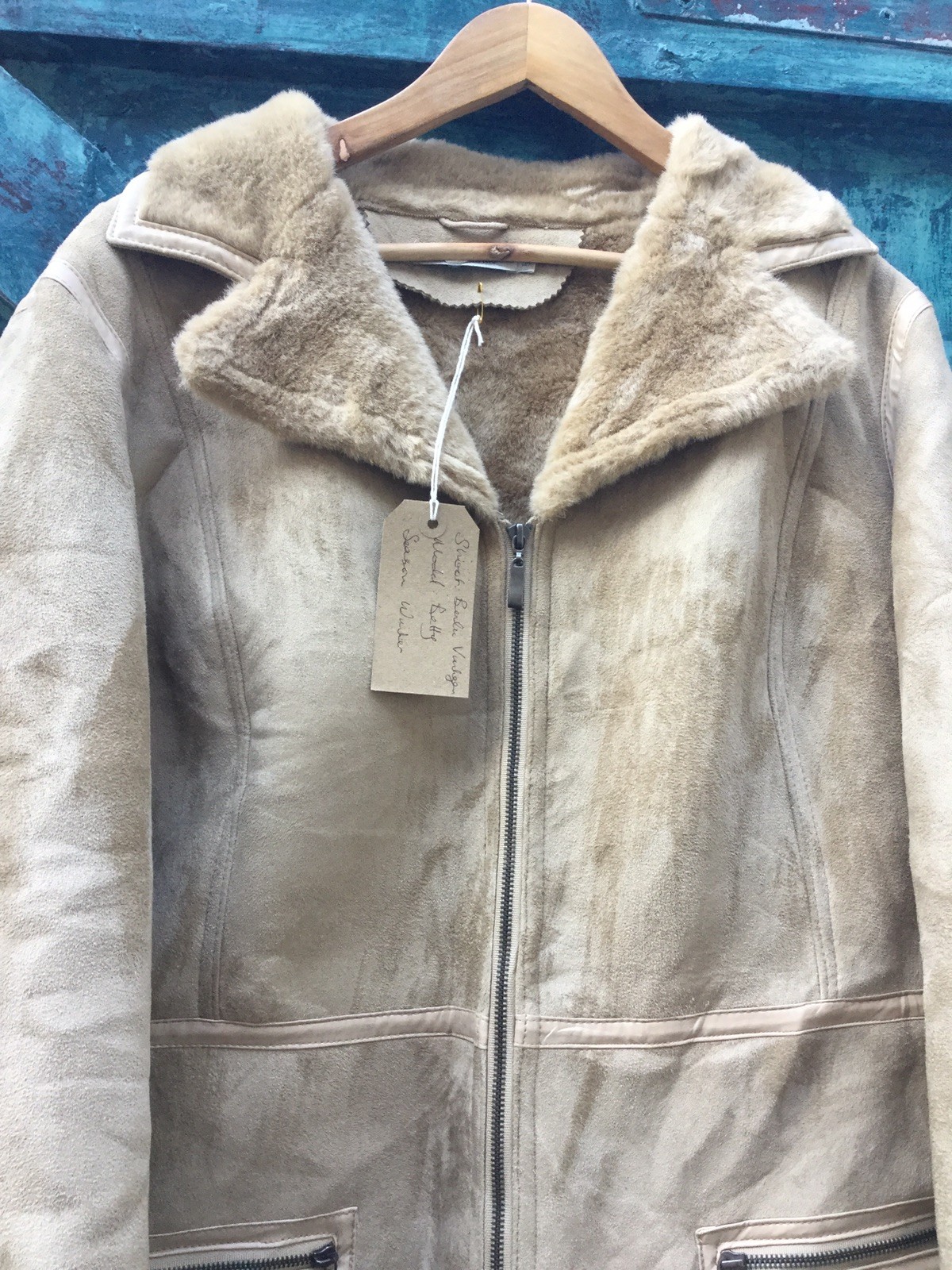 WOMENS SHEEPSKIN COAT VEGAN SUEDE UNIQUE