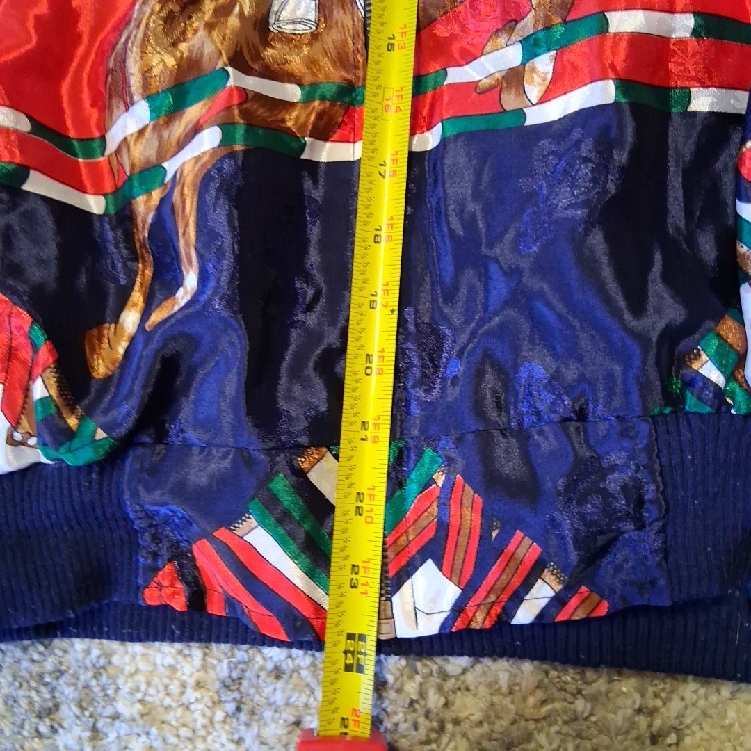 Horse Jockey Stadium Show Jumping Silk? Jacket Equestrian Sports 80s VTG AS IS