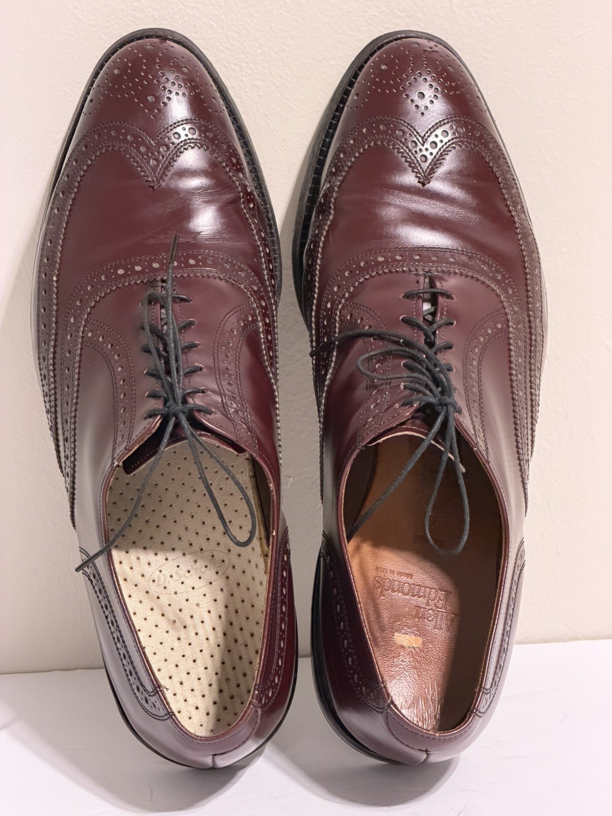 Allen Edmonds Lloyd Men’s Burgundy Oxblood Leather Wingtip Oxford Size 12D