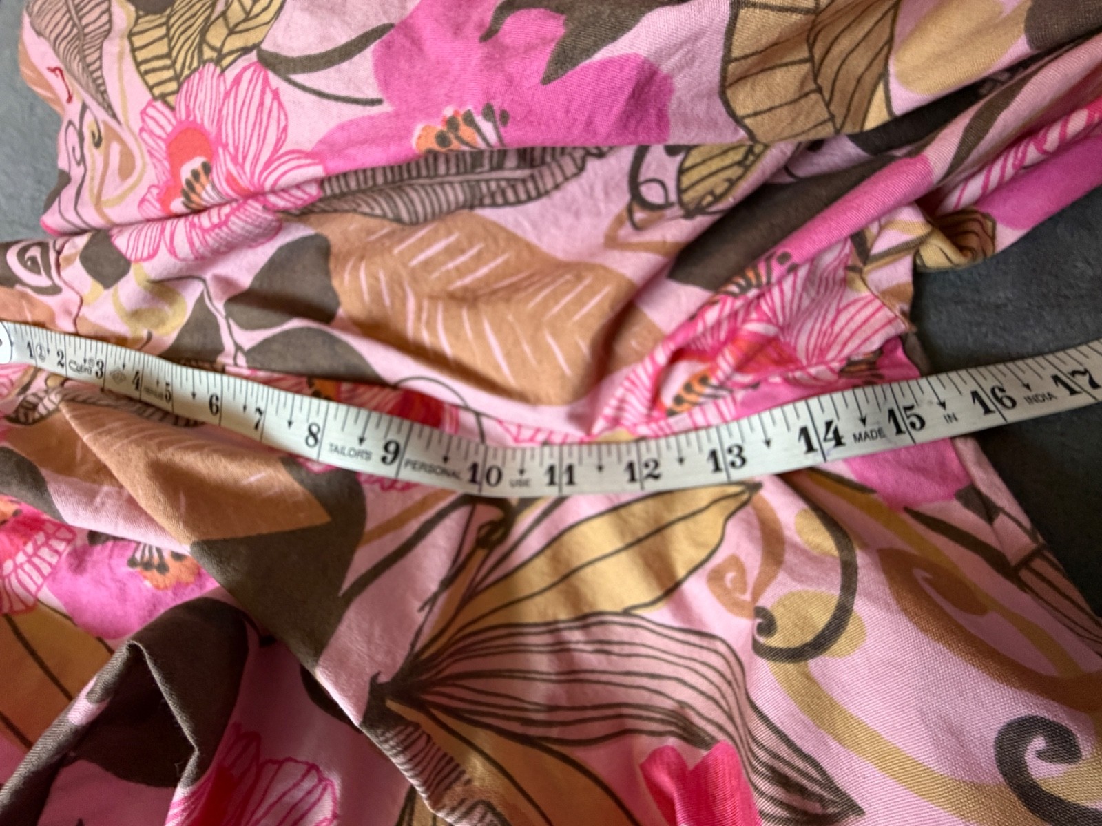 Sigrid Olsen Pants Womens Petite 10 Pink Floral Pop Art Boho Print