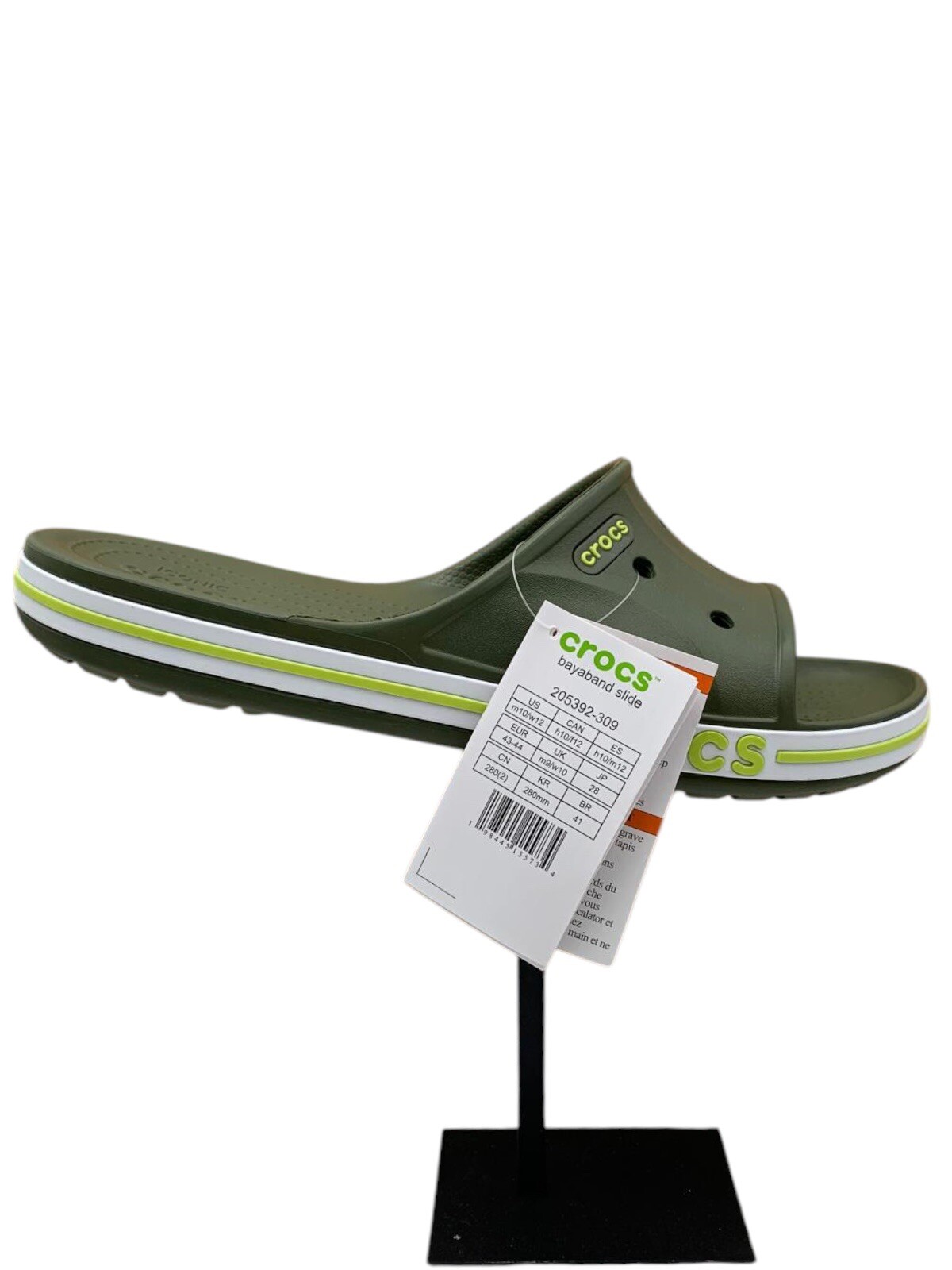 Crocs Bayaband Men’s Slide Sandals Size 10 Army Green Water Friendly