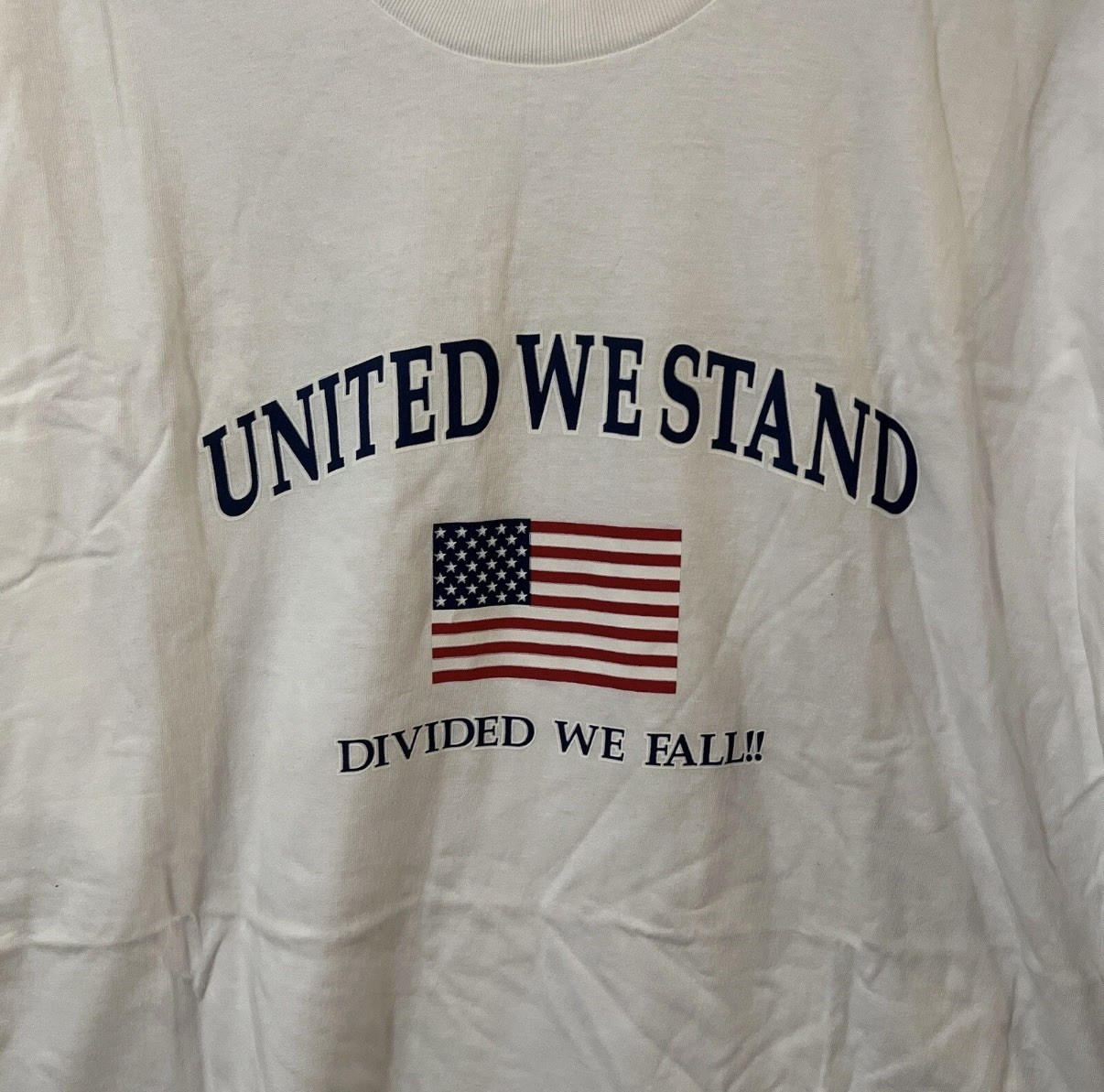 Vintage BYC Mens TShirt XL Extra Large White Tee Shirt American Patriotic