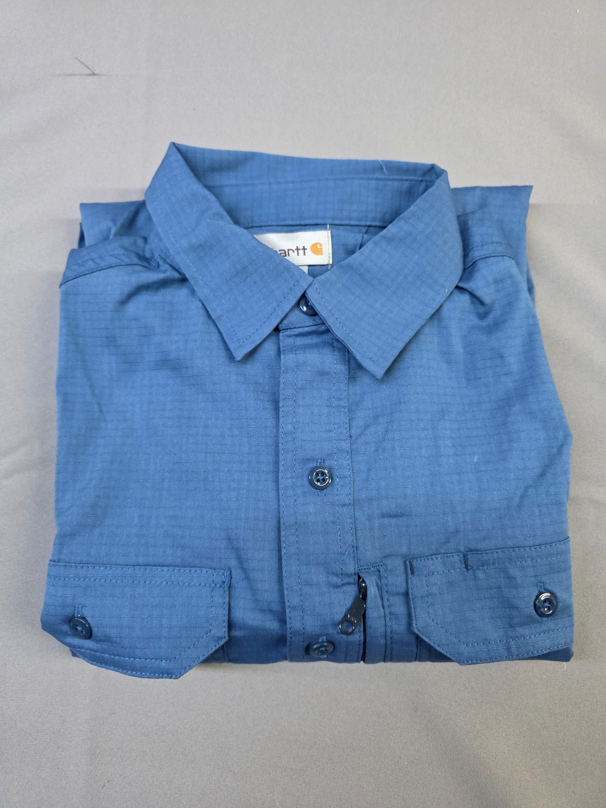 Carhartt Mens Long-Sleeve Button-Down Work Shirt, Blue