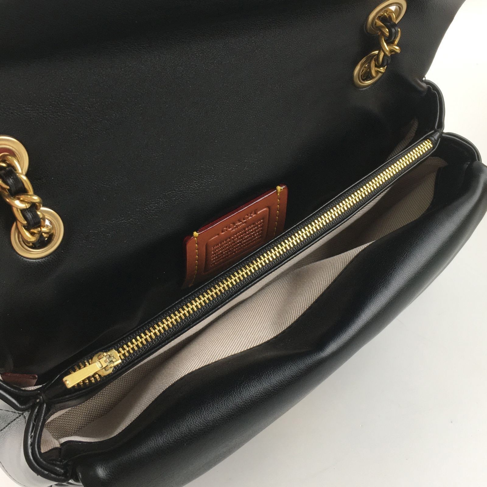 COACH Tabby Shoulder Bag 26 Quilted CP150 Brass / Black Nappa Leather Outlet New