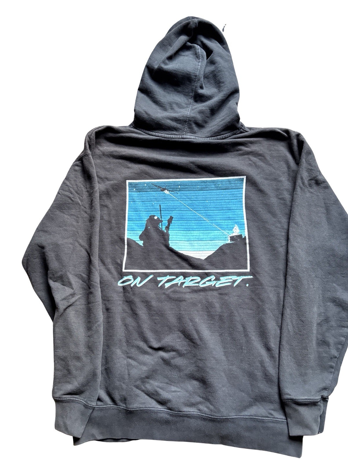 White Phosphor Time on Target Men’s Black Pullover Hoodie Graphic Logo L
