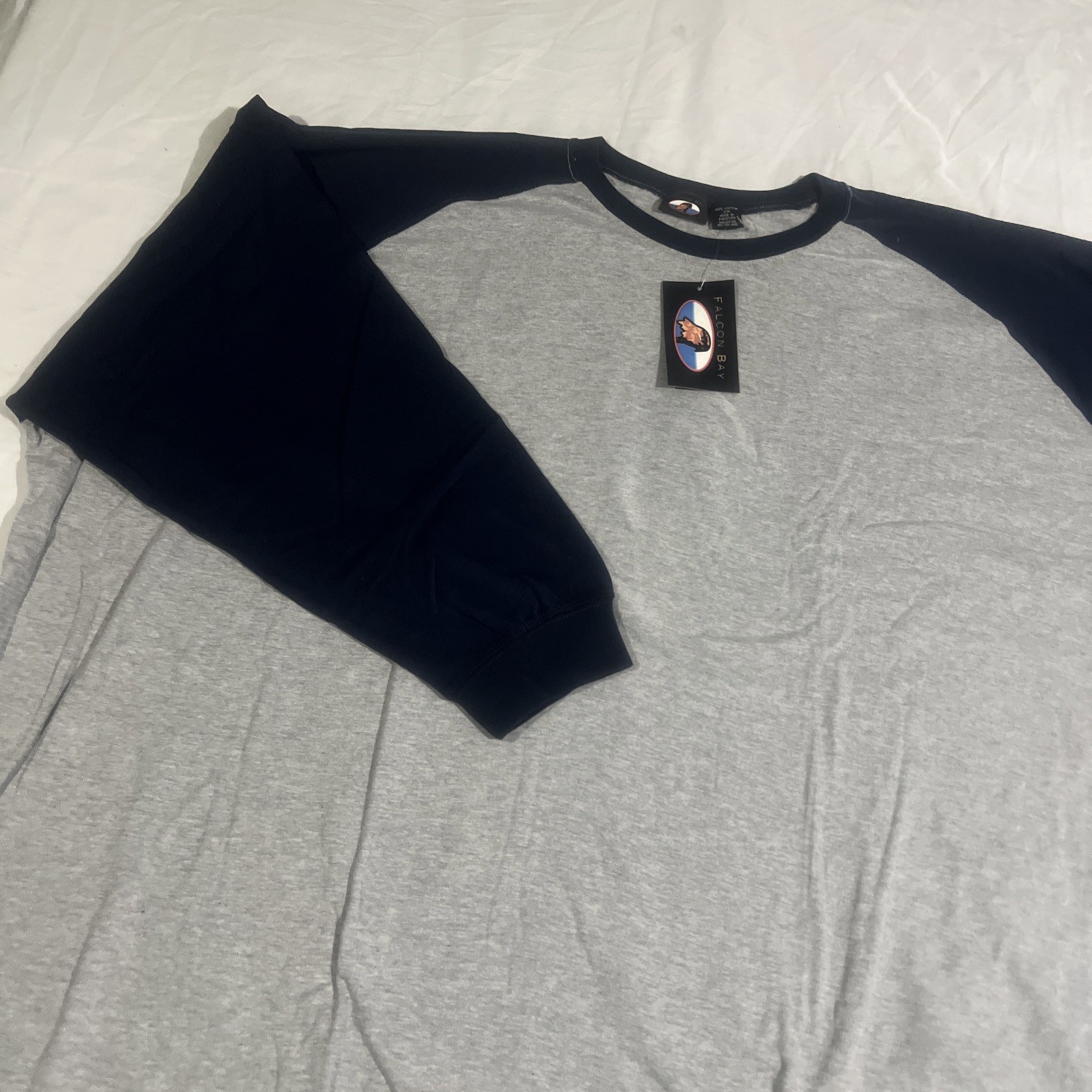 Falcon Bay Men’s Big And Tall 7XL Baseball T-Shirt, Long Sleeve Nwt