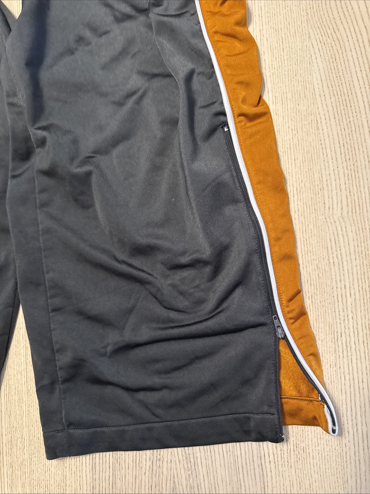 Vintage Nike Track Pants Charcoal Grey Orange Piping Wide Leg Y2K Streetwear XL