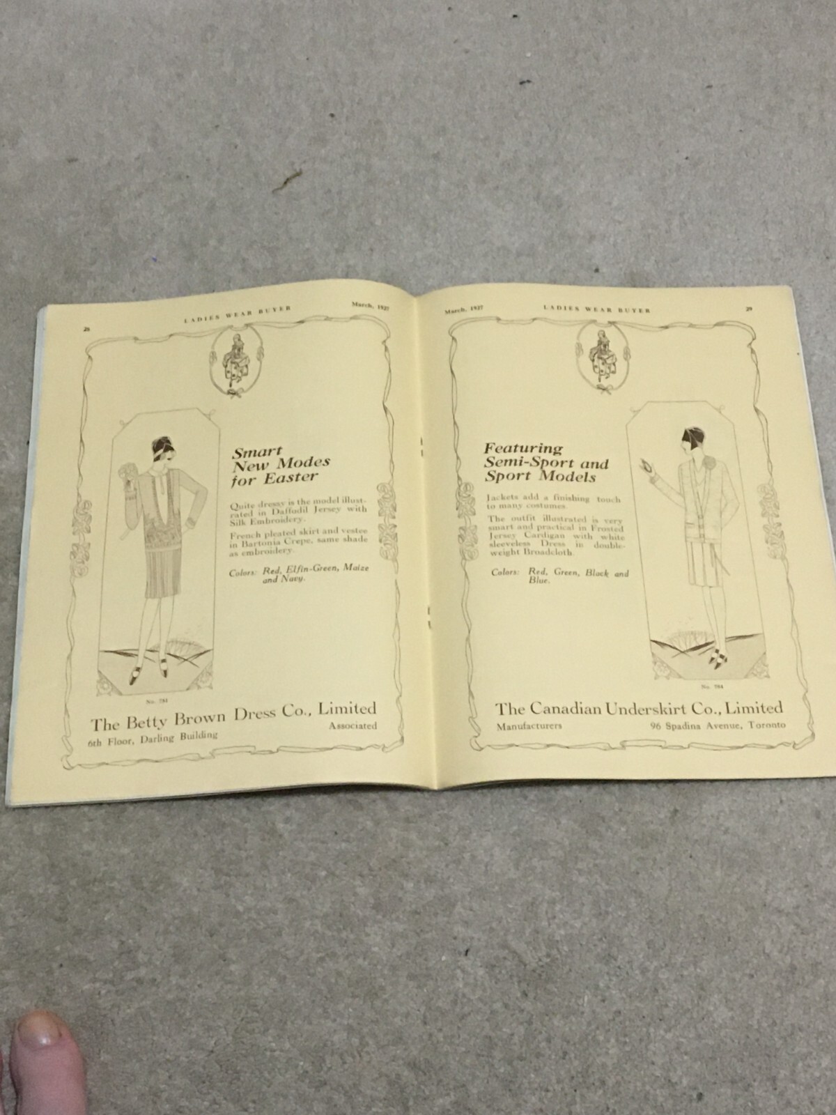 Vtg 1927 Ladies Wear Buyer Magazine for Woman, Dept & General Stores, Canada