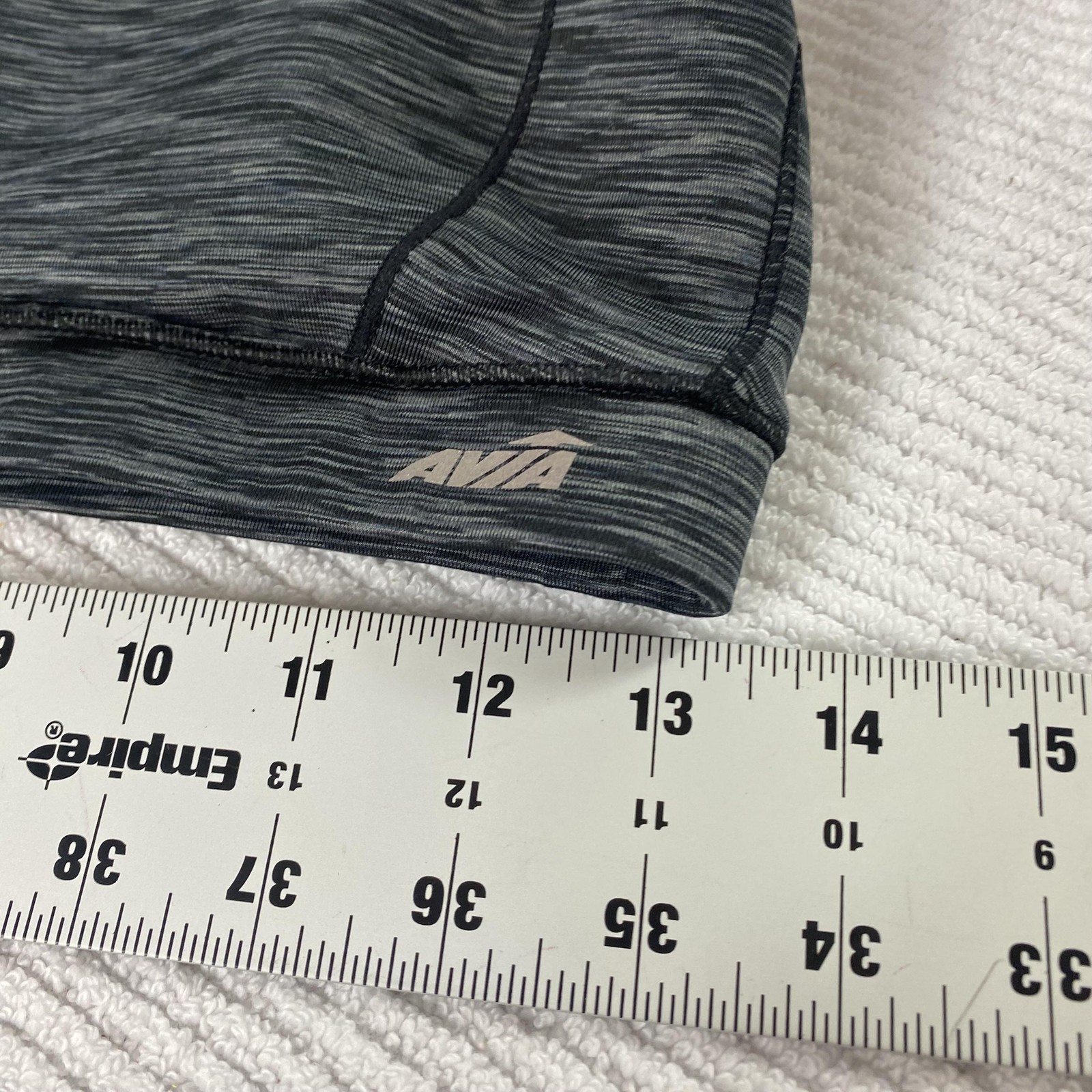 Avia Sports Bra Womens Large Gray Black Racerback Athletic Workout Yoga