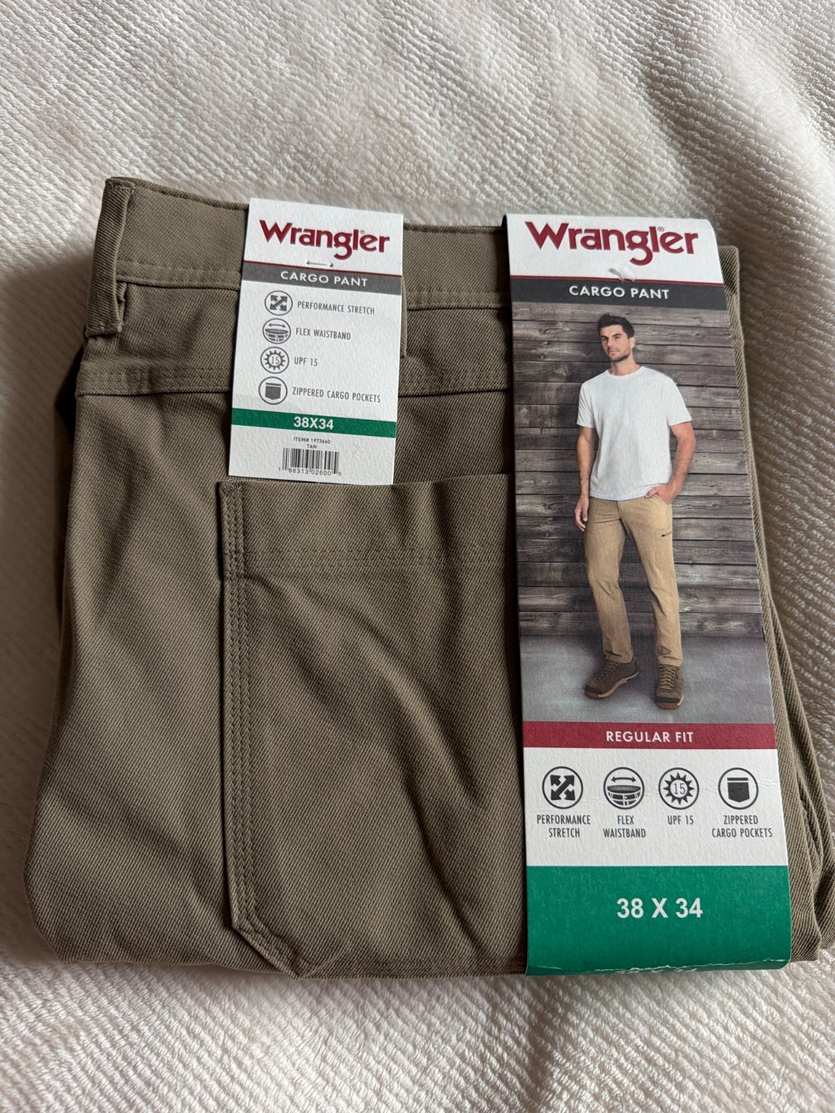 Wrangler Cargo Pants Tan Regular Fit Choose Size