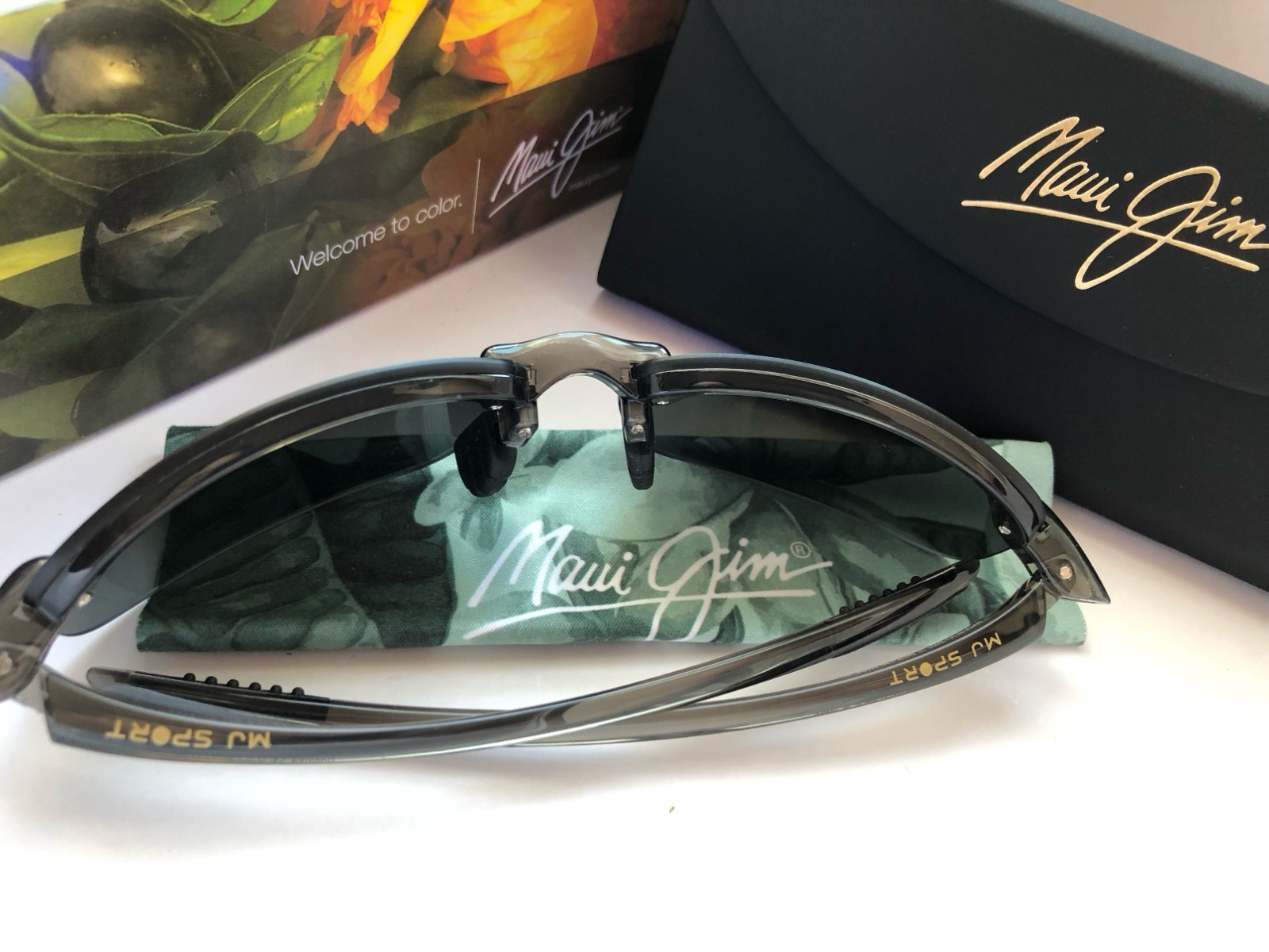 Maui Jim B407-11 Ho’okipa Sunglasses Grey Frame / Blue Hawaii Polarized Lenses