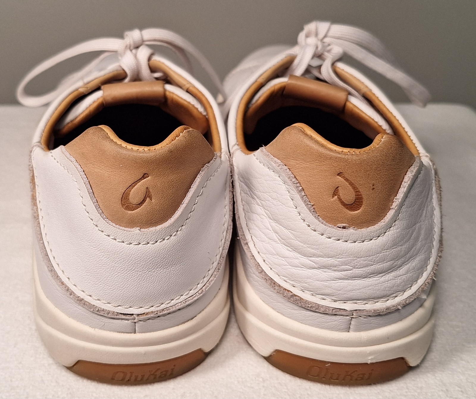 Olukai Lae’ahi Li ‘Ili Shoes Men’s Size 9.5 Leather Sneakers Low White