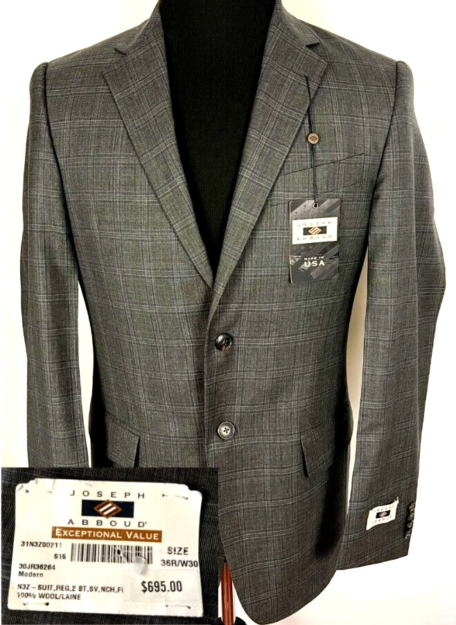 Nwt Joseph Abboud Men’s Size 36 R Quality Wear Suit Blazer Jacket Made in USA