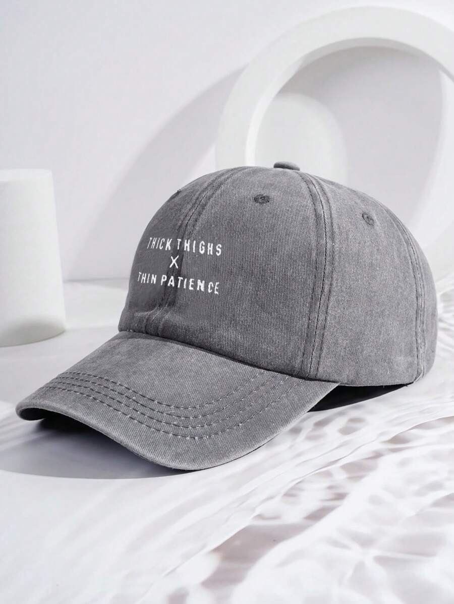Unisex Embroidered Baseball Cap Funny Letter Dad Hat Washed Adjustable Cap