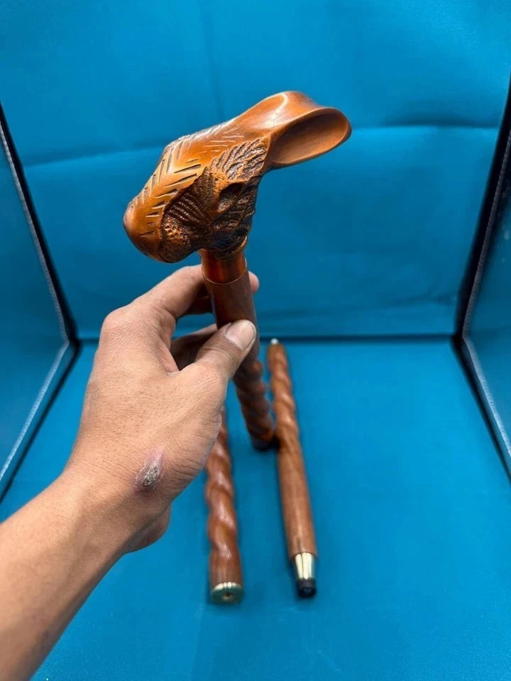 Antique Style Rabbit Handle Cane Stick Victorian Wooden Walking Stick Cane Gift