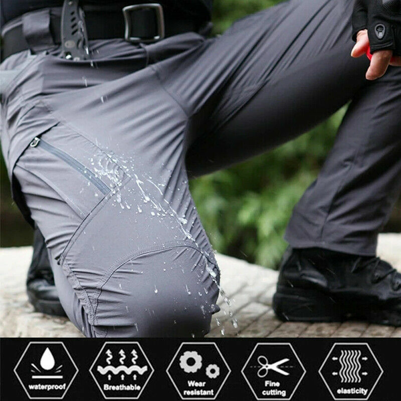 Tactical Mens Pants Work Cargo Combat Hiking Outdoor Waterproof Trousers Pants