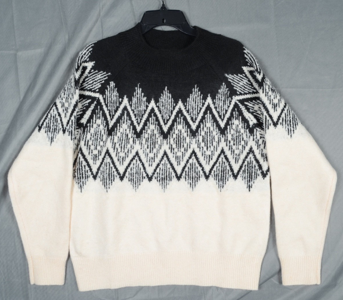 Varley Women’s Siren Relaxed Jacquard Fair Isle Pattern Wool Blend Sweater SMALL