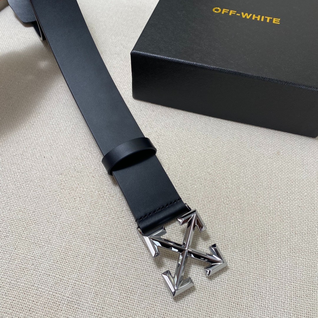 OFF WHITE Belt Men’s width 3.8cm/1.5inch Leather authentic
