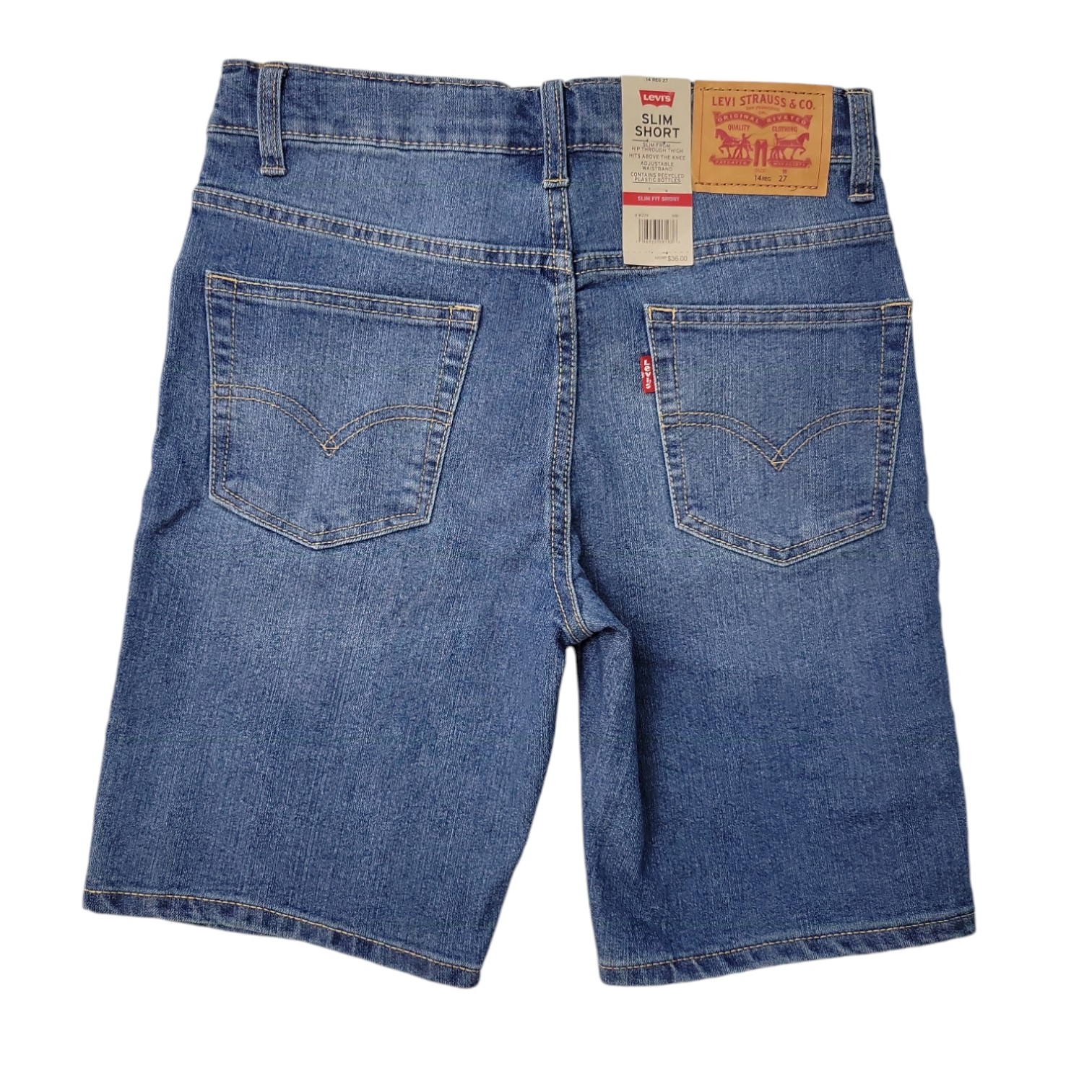 Levi’s Boys Zip Fly Button Closure Belt Loops Adjustable Waistband Short
