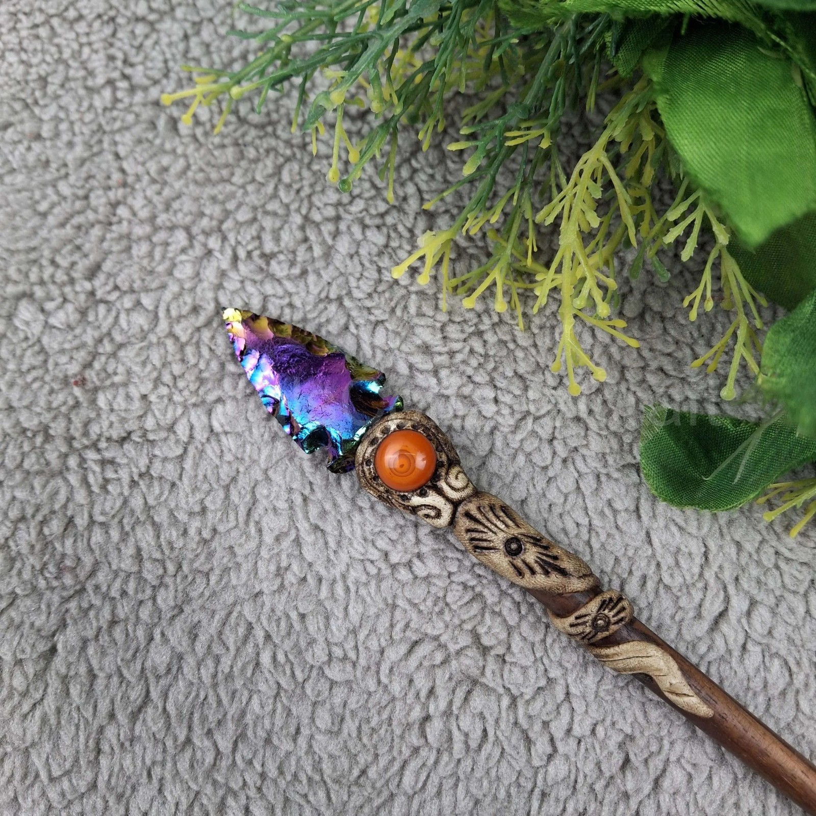 Opalite Arrowhead Hair Stick: Carved Crystal Healing Stone wholesale lot