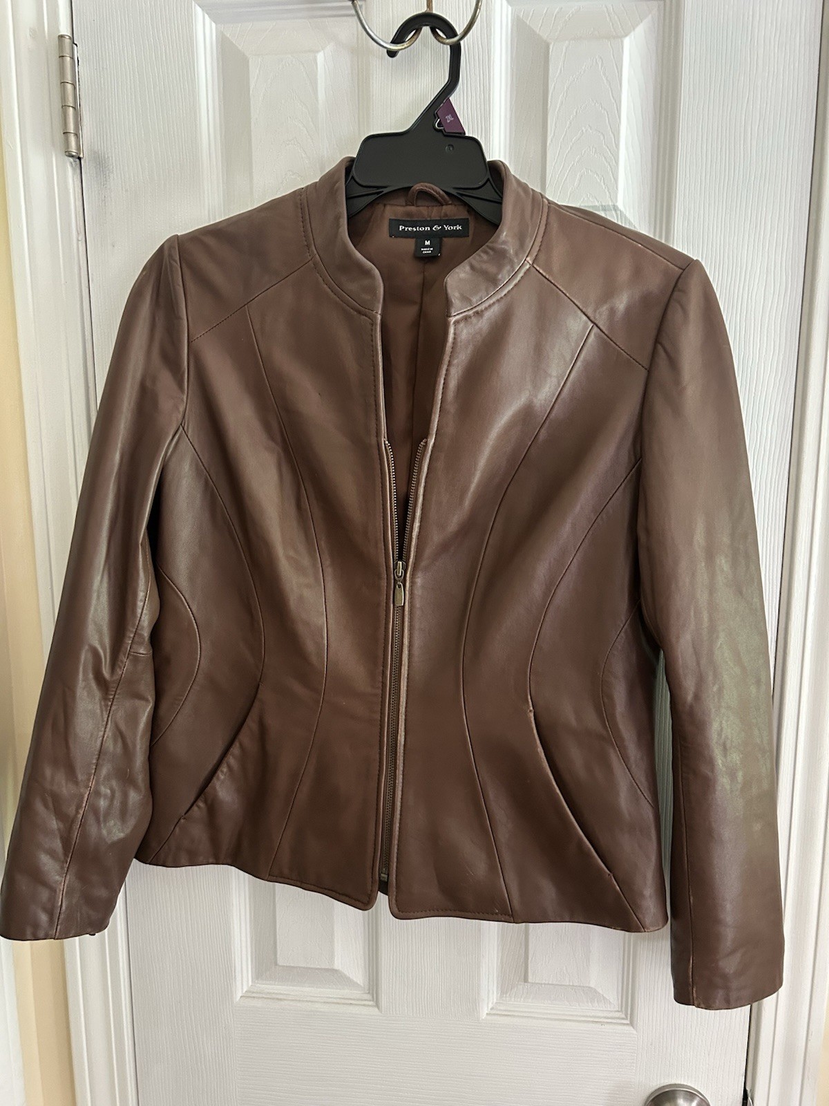 Preston & York Women’s Brown Full Zip Jacket, Regular Fit, Short Length, M