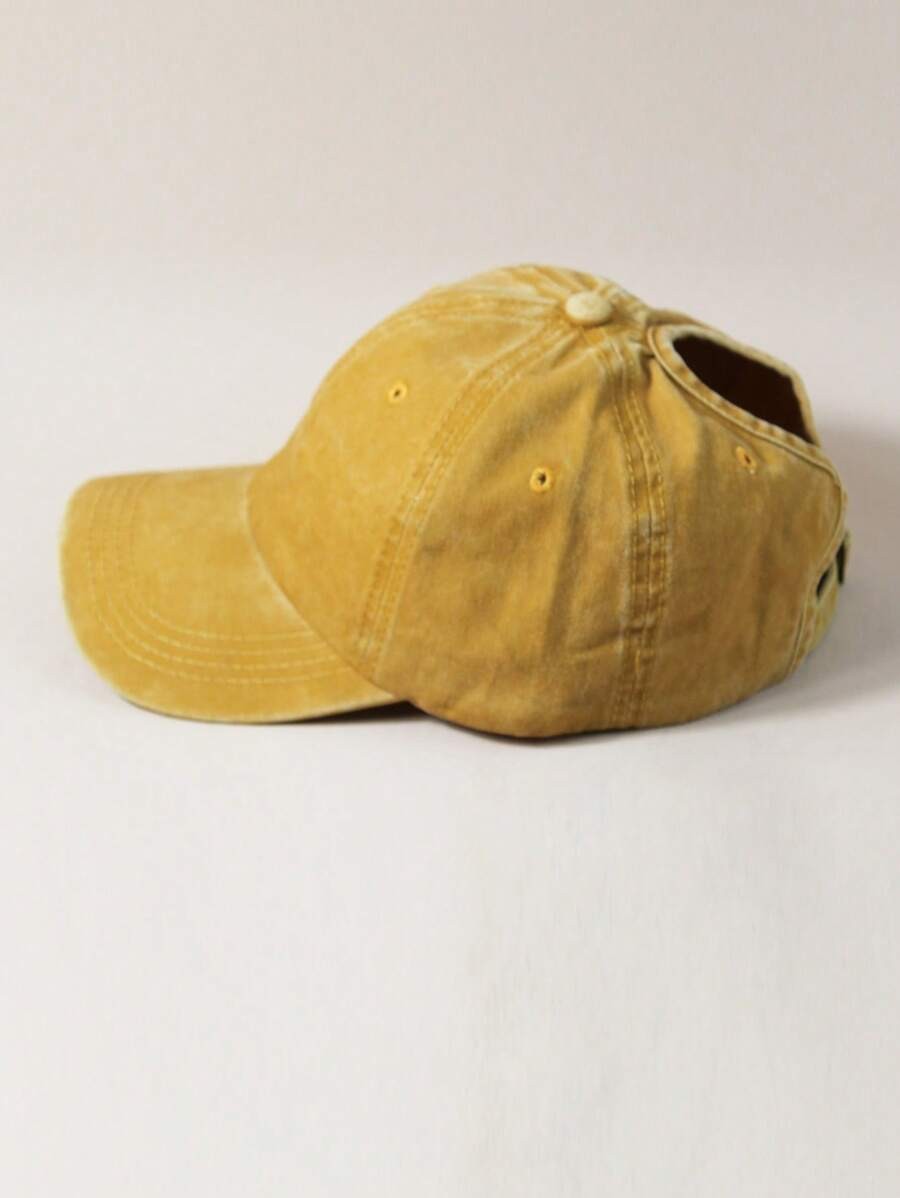 Distressed Baseball Cap Ponytail Unstructured Dad Hat Washed Y2K Anti-UV
