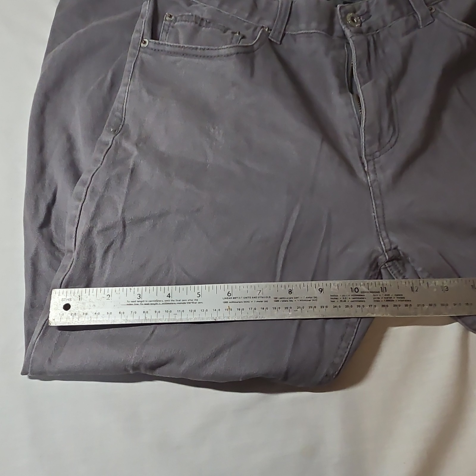 Iron Co. Men’s Gray Pants 32 Regular Fit Cotton/Spandex Twill Flat Front