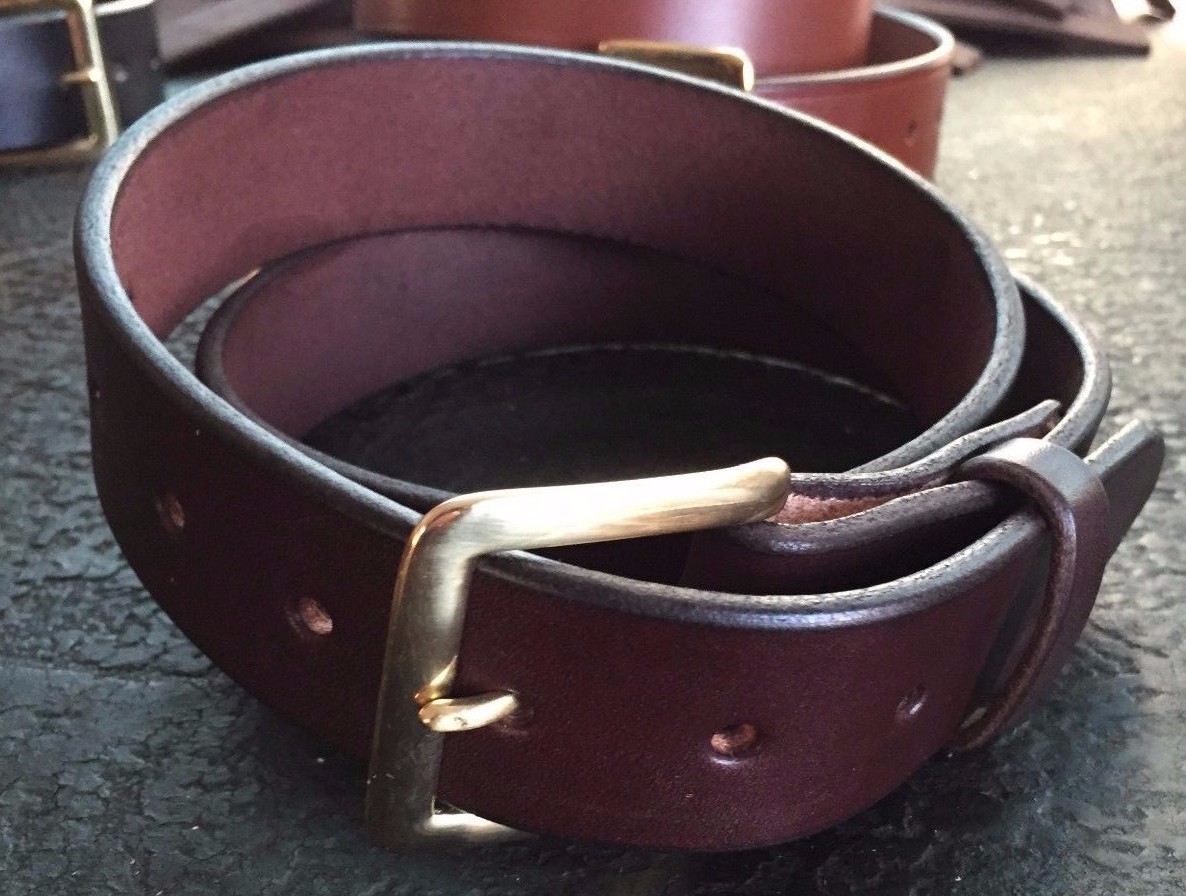 1 1/2″ HEAVY REAL LEATHER WORK GUN CCW HOLSTER DRESS BELT-AMISH HANDMADE-1.5