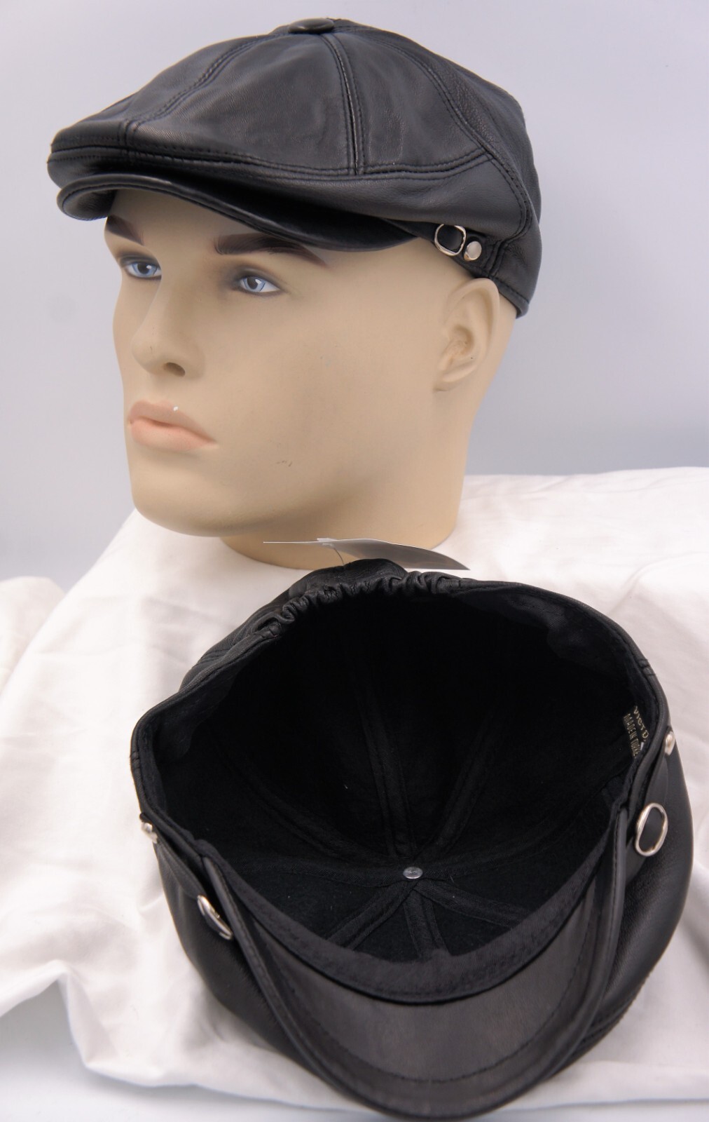 NWT 100% LEATHER Men Gatsby Cap Newsboy Ivy Hat Golf Driving Flat Cabbie S-3XL