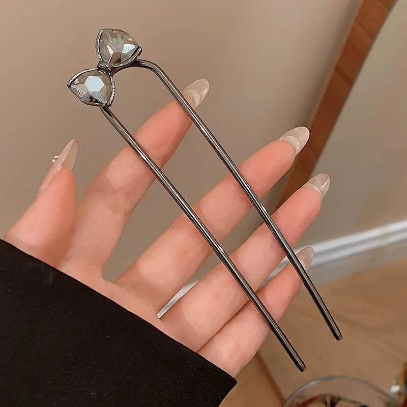 1Pcs French Hair Pins for Women Alloy Golden U-Shaped Magic Grip Hairpins Hair S